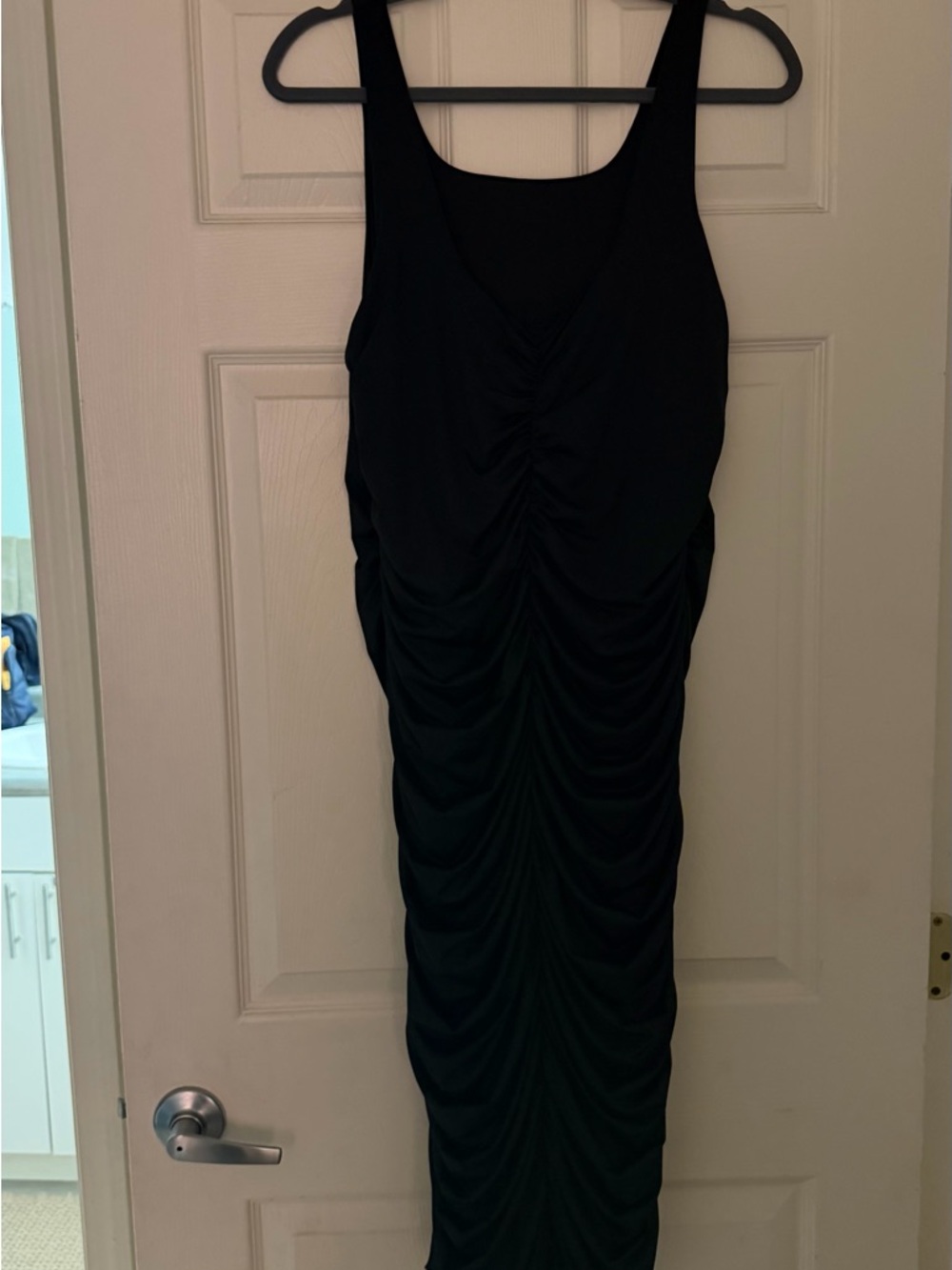 Women’s Amazon Black Ruched Tank Maxi Dress